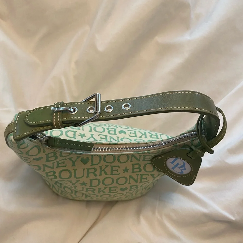 NWT Dooney & Bourke Monogram Hearts and Stars Adjustable Hobo Shoulder Bag